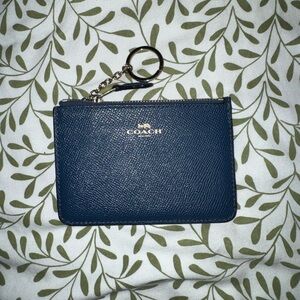 Coach Dark Blue Keychain Wallet